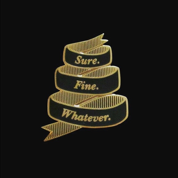 ASOS Jewelry - Sure Fine Whatever Black banner pin
